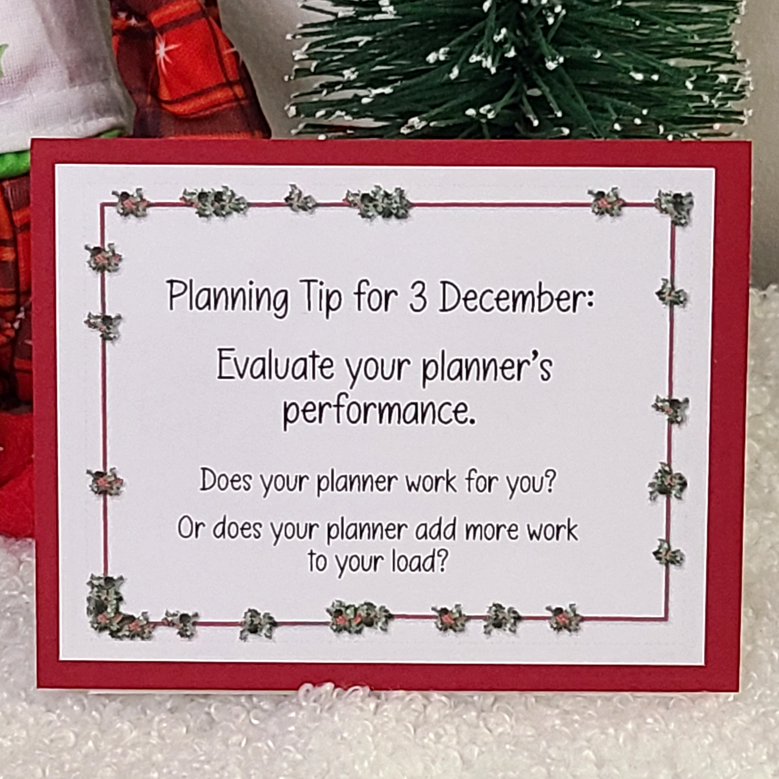 End of the Year Planning Tip # 3 Evaluate your Planner's performance