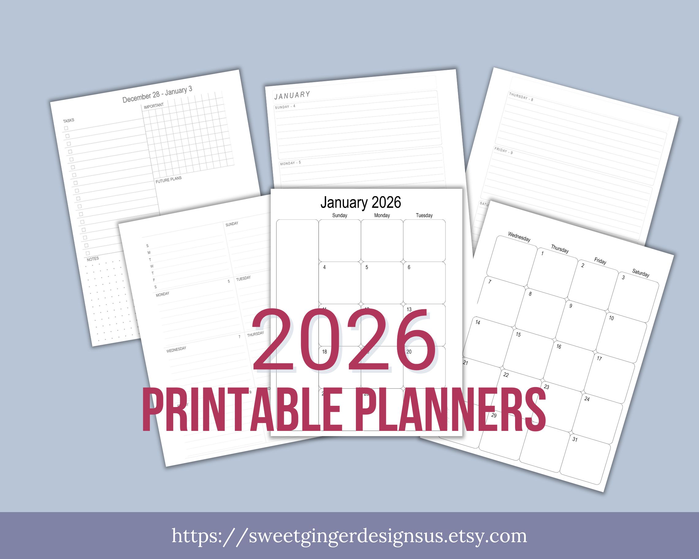 2026 Printable Planners